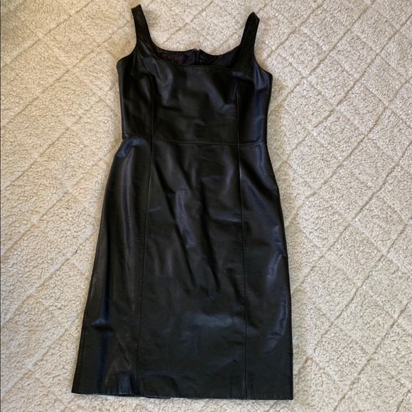 Ralph Lauren Dresses & Skirts - Ralph Lauren 100% leather black shift dress